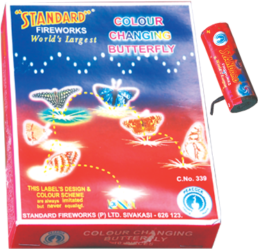 Colour Changing Butterflies 10 Pcs 1 Box - Ayyan Fireworks Colour Chaging Butterfly (400x400), Png Download