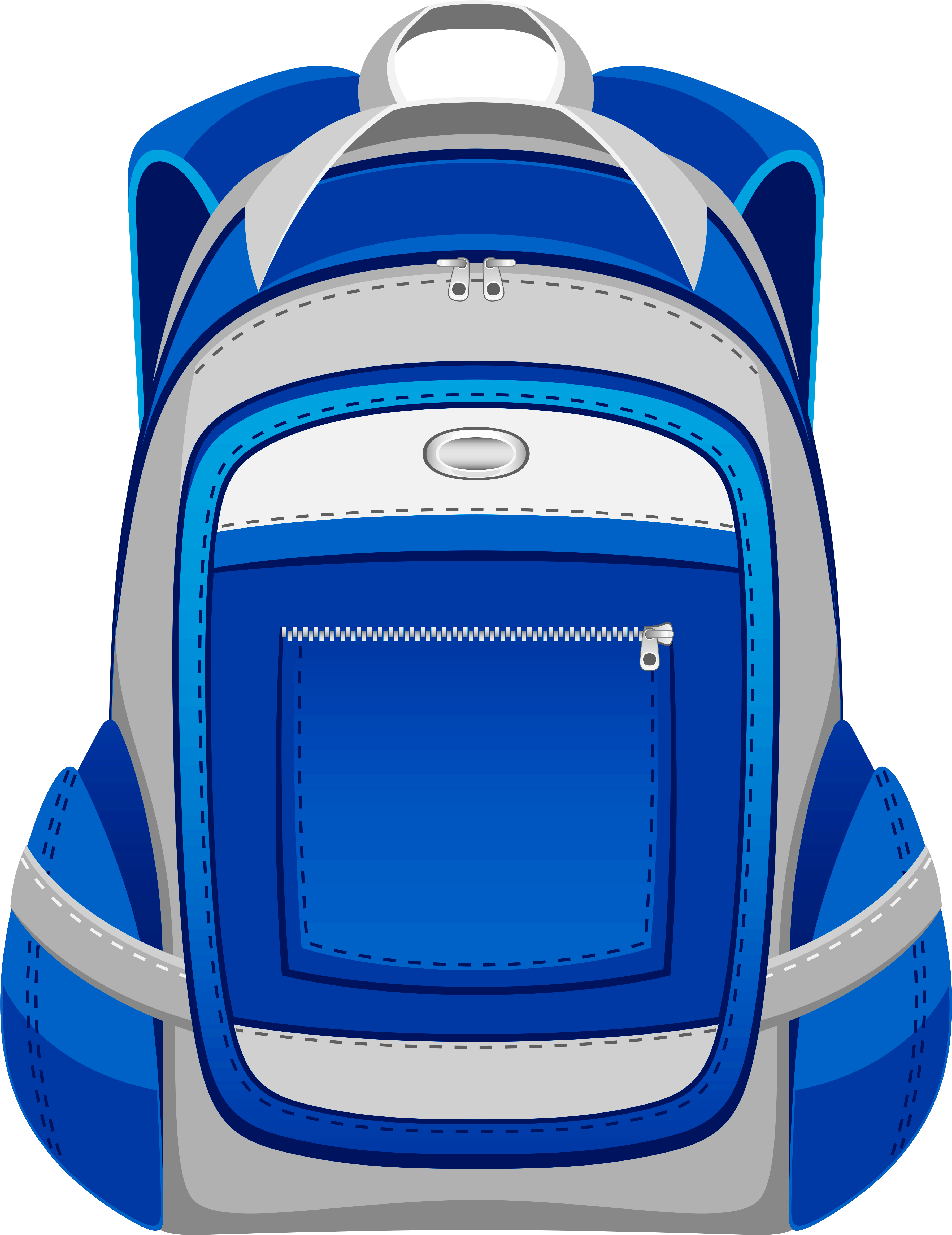 Blue And Grey Backpack Png Vector Clipart - Backpack Cli Part (471x600), Png Download