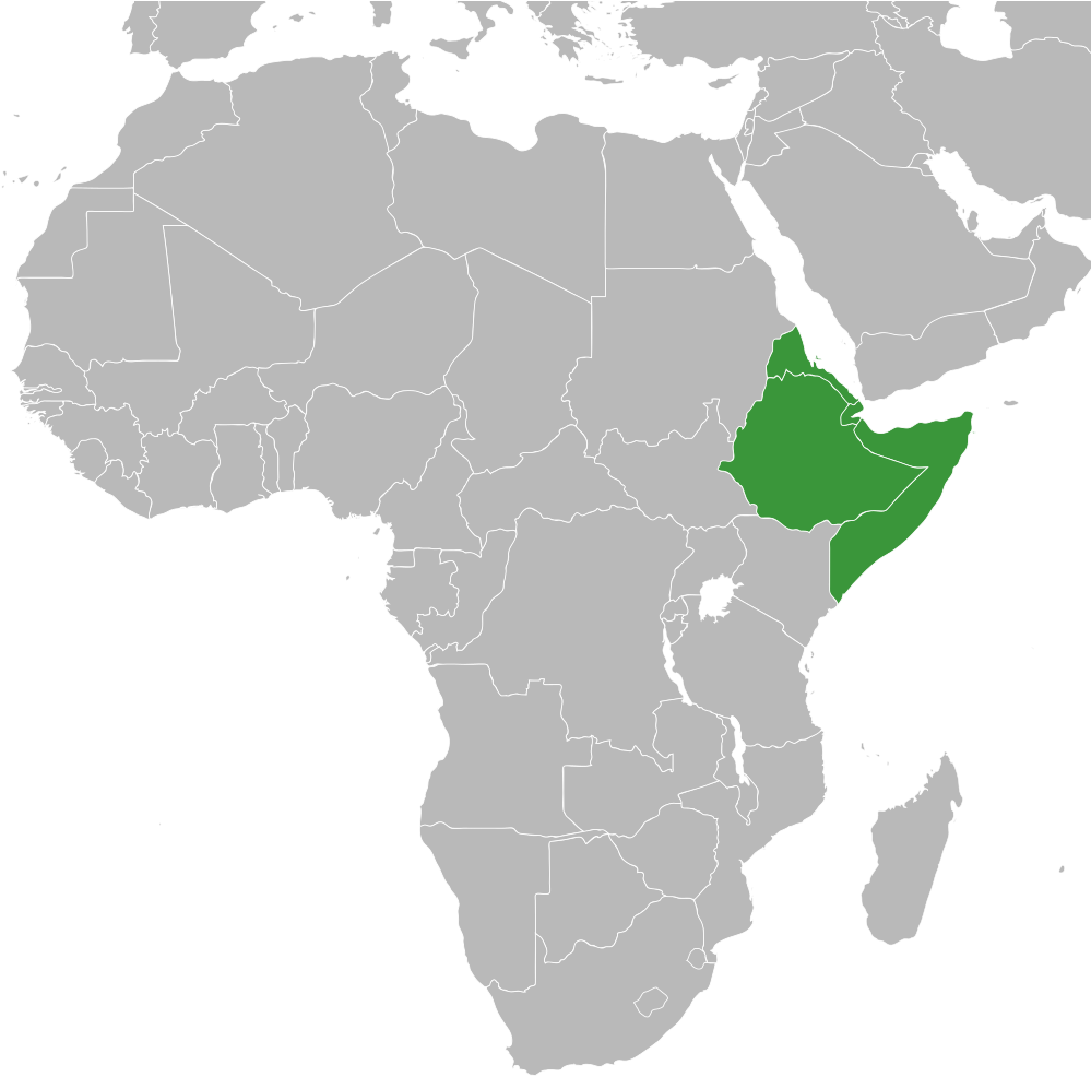 Horn Of Africa States - Horn Of Africa World Map (380x380), Png Download