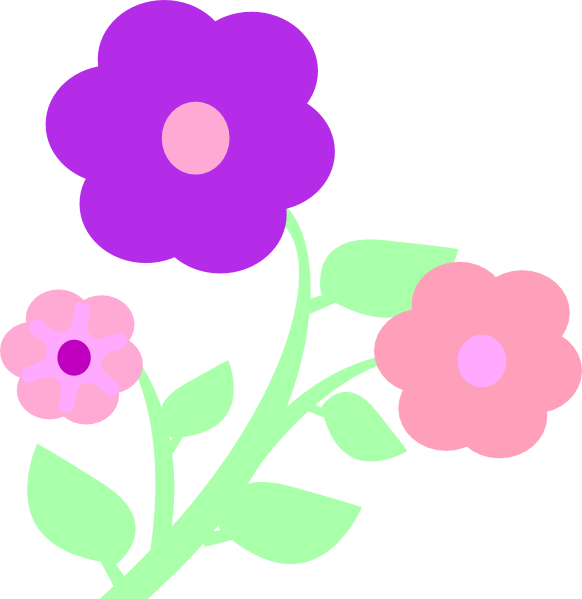 Pastel Flowers Clip Art - Pastel Flower Clip Art (582x599), Png Download