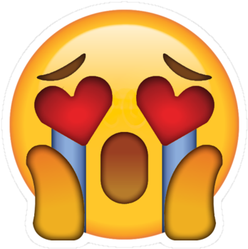Smile Emoji Emotions Happy Sad Love Heart - Crying In Love Emoji (375x360), Png Download