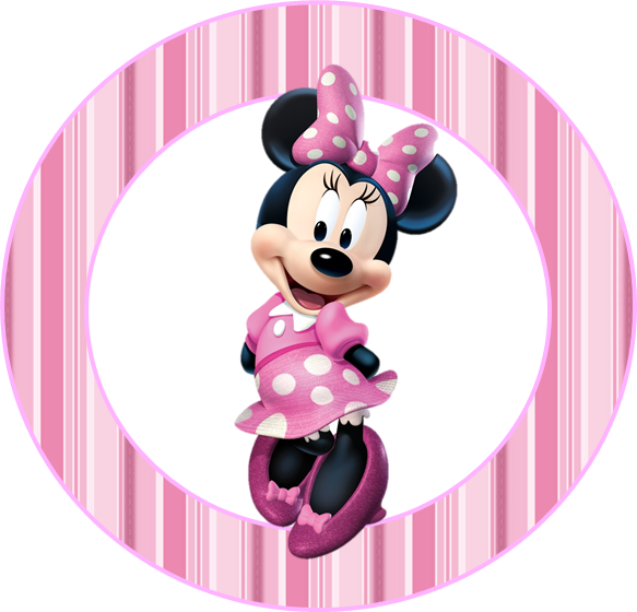 Minnie In Pink Party Toppers Or Free Printable Candy - Minnie Mouse (583x560), Png Download