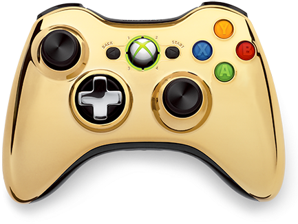 Announcing The Xbox 360 Special Edition Chrome Series - Gold Chrome Xbox 360 Controller (432x334), Png Download
