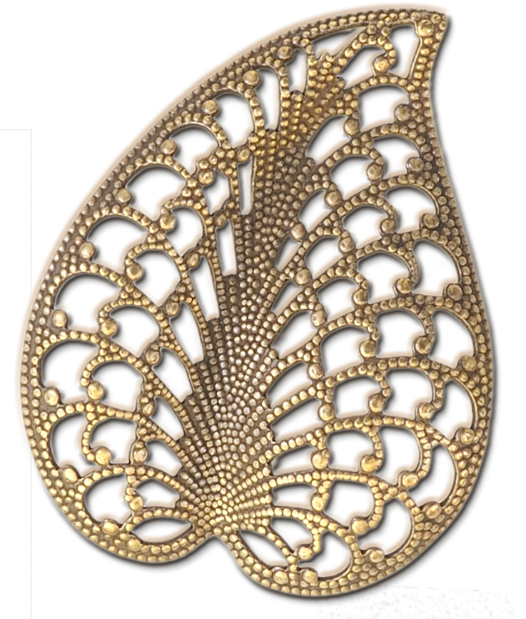 Large Dapted Filigree Leaf - Bolesławiec (737x878), Png Download
