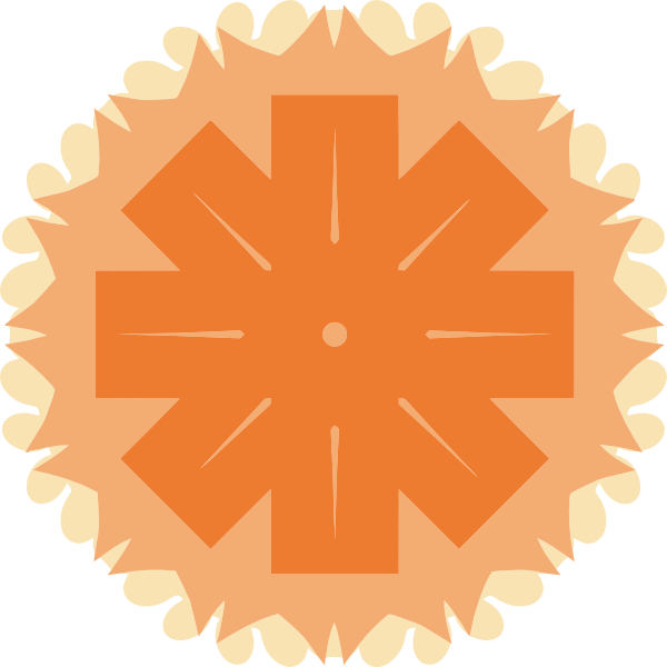 Orange Sunburst Pattern Clipart Png For Web (600x600), Png Download
