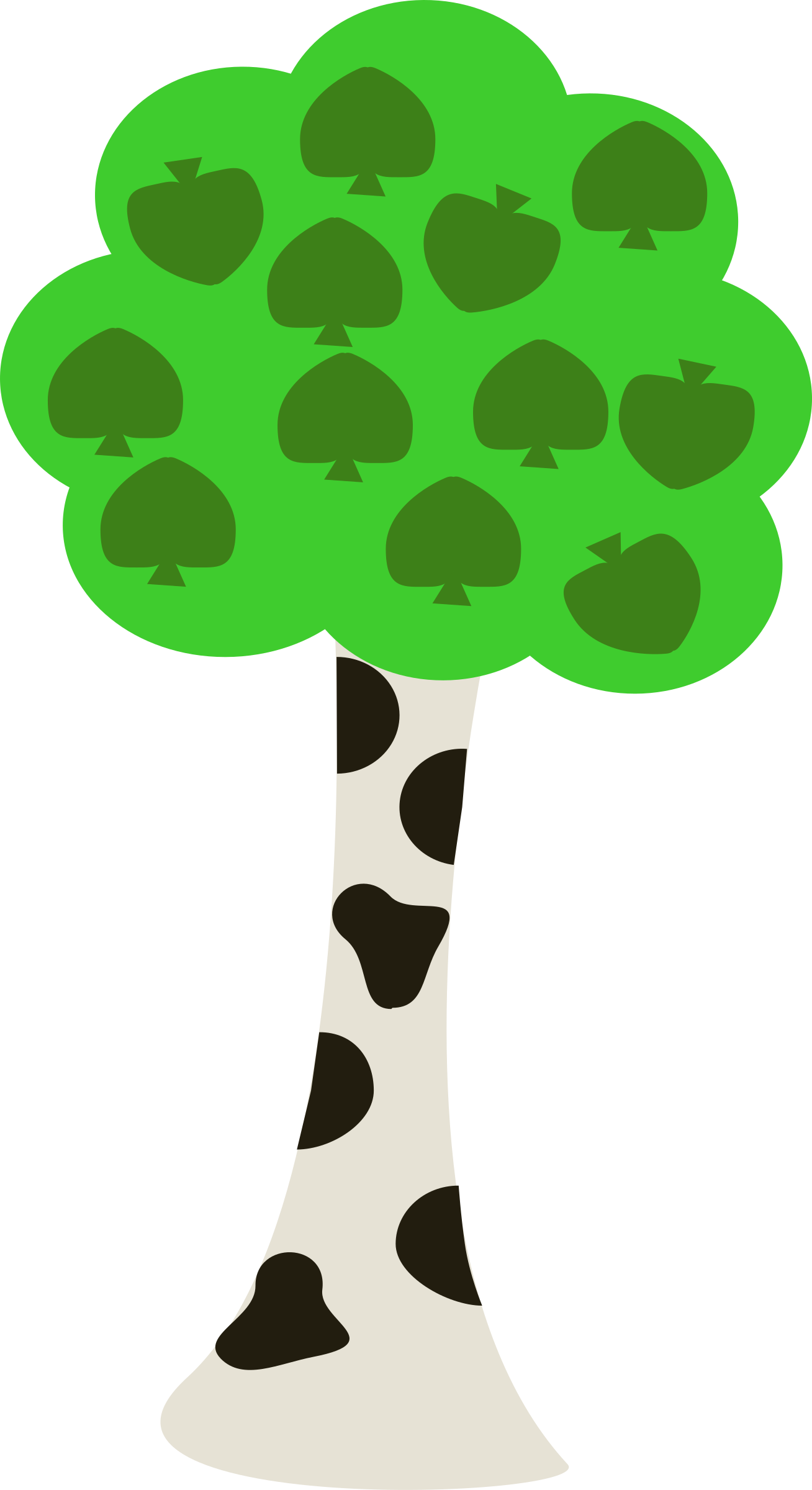 Birch Tree Vector Clip Art - Cartoon Tree (600x1102), Png Download