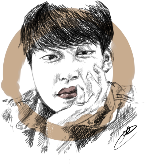 Jimin Coffee Sketch Pt By Dangerliesbeforeyou On - Drawing (600x600), Png Download