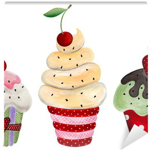 Set Of Cupcake - Drawing (400x400), Png Download