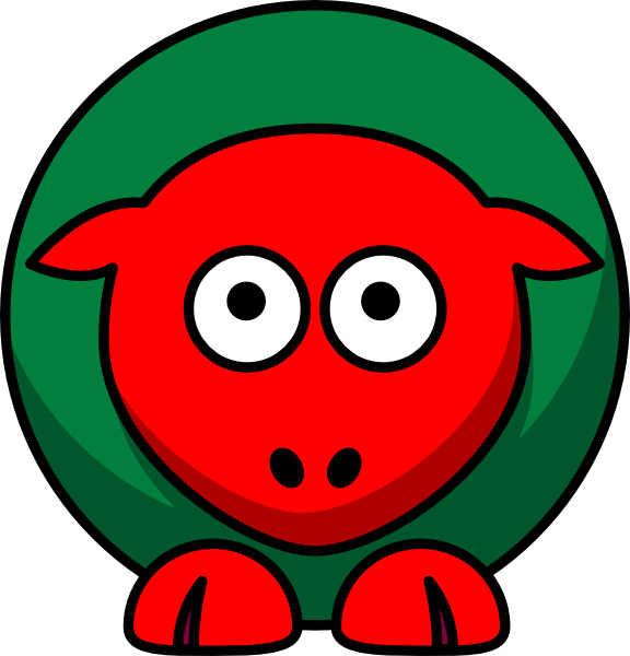 How To Set Use Sheep Red Green Toned Looking Straight (576x600), Png Download