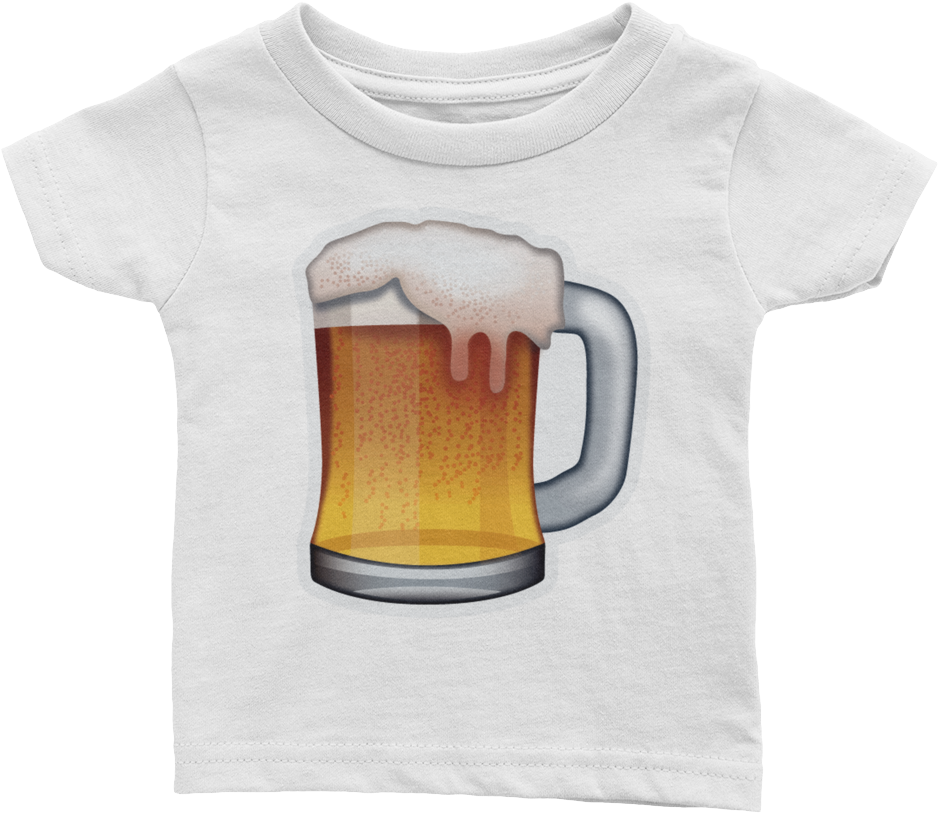 Emoji Baby T-shirt - Beer Emoji (1000x1000), Png Download