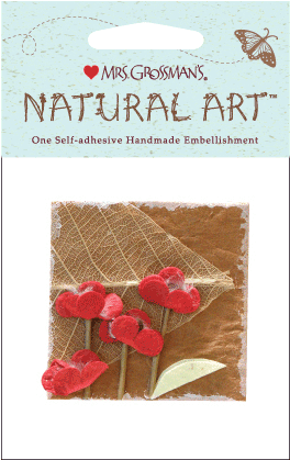Red Flowers W/ Leaves, Stickers, Mrs - Mrs. Grossman's Natural Art-three White Flowers (288x441), Png Download
