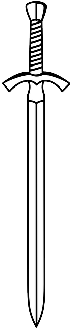 Drawn Katana Black And White - Two Edged Sword (320x640), Png Download