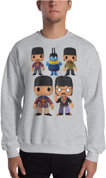 The Beatles Rock Band Member Funko Pop Cartoon Yellow - T-shirt (600x600), Png Download