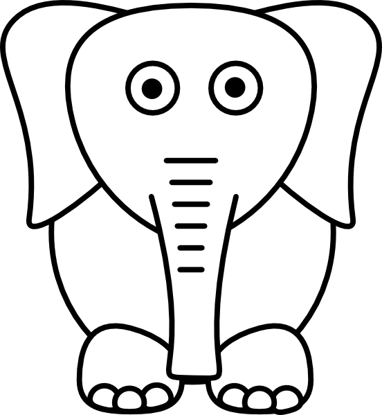 Small White Elephant (552x599), Png Download
