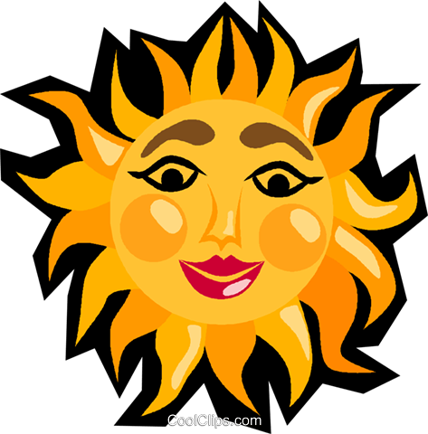 The Smiling Sun Royalty Free Vector Clip Art Illustration - My Journey With The Sun Rising (473x480), Png Download