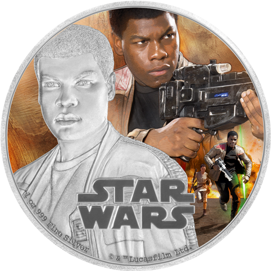 Fine Silver Coloured Coin Star Warstm - Niue Moedas (570x570), Png Download