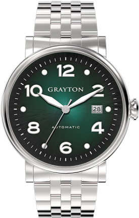 Men's Automatic Watch Green Color Gradient Dial & Stainless - Grayton Classic Dress Men's Watch With Beautiful Dial (333x500), Png Download