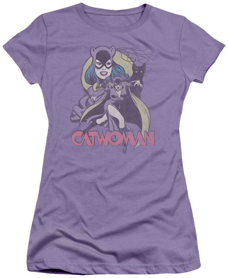 Junior Catwoman Shirt - Dc/bachelorette Junior Sheer In Lavendar, Girl's, Purple (794x969), Png Download