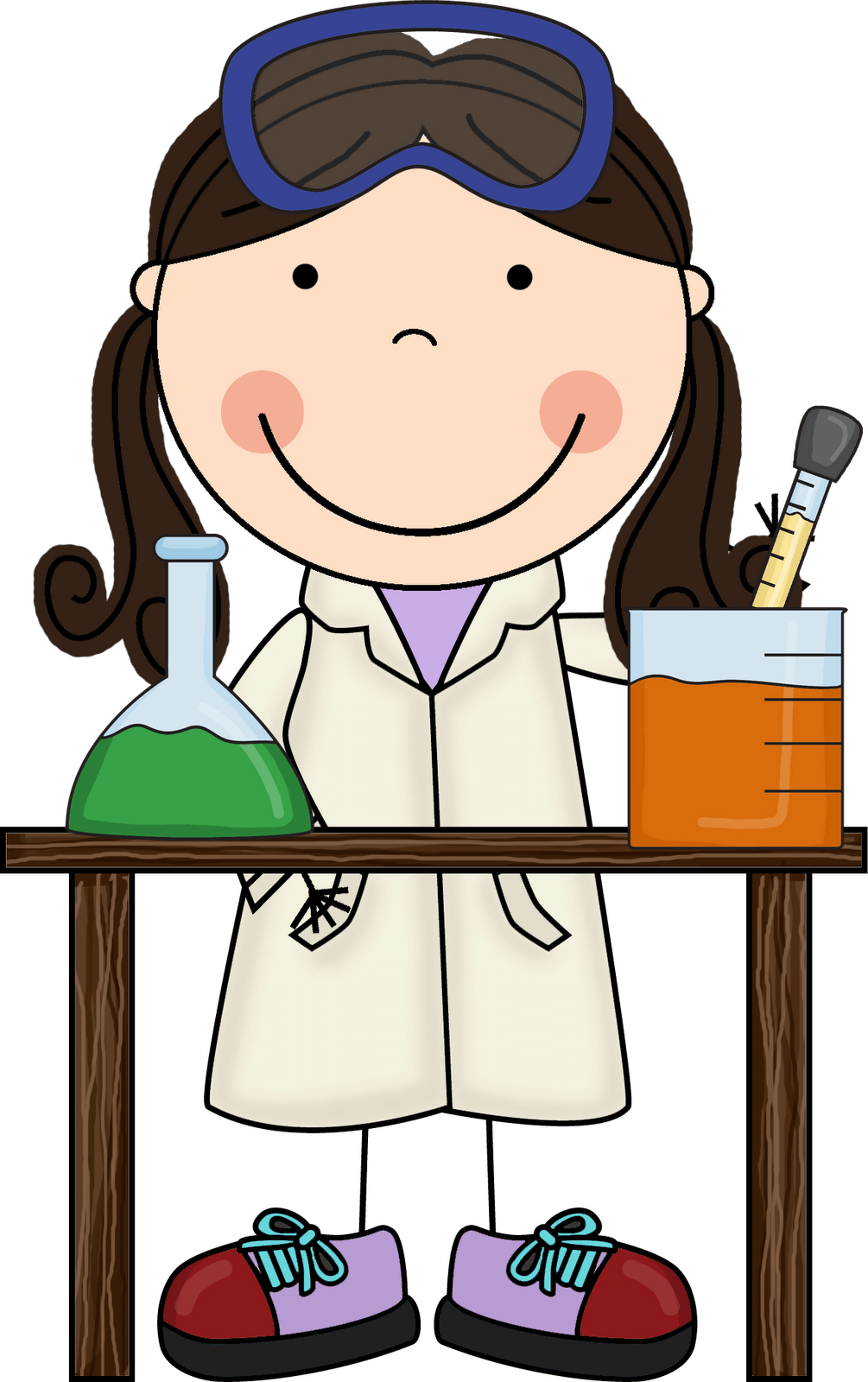 Little Girl Scientist Clipart - Scrappin Doodles Clipart Science (1005x1600), Png Download
