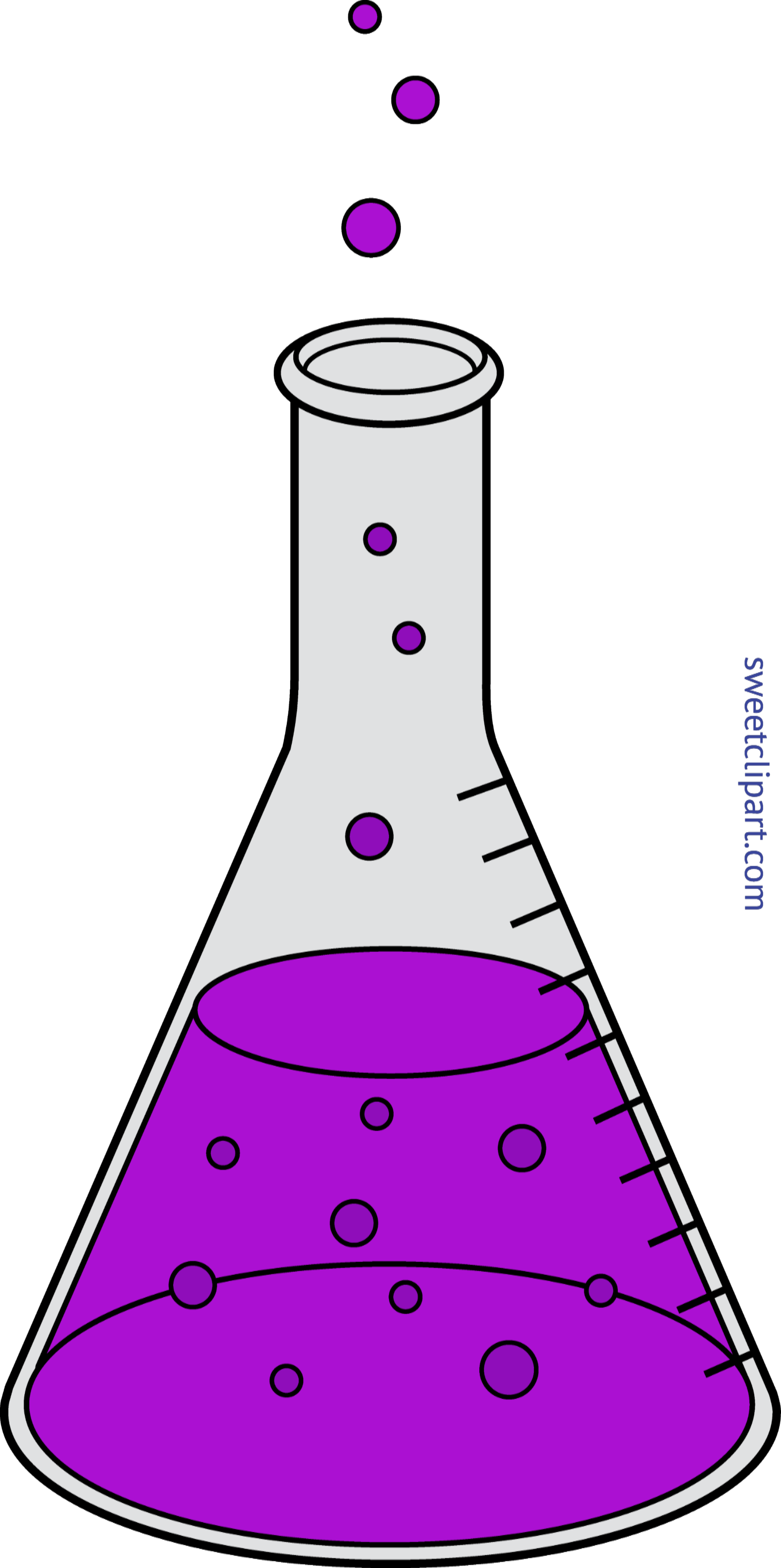 Purple Clip Art Sweet - Beaker Clip Art (3566x7152), Png Download