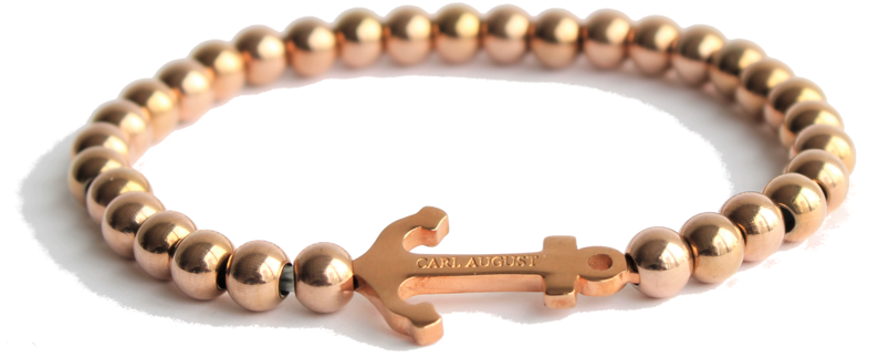 Basic - Rose Gold Anchor On Blk/wht (1024x701), Png Download