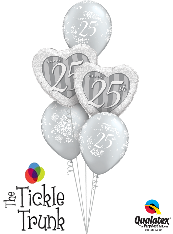 Silver Riffic 25th Anniversary Balloon Bouquet An 05 - 6" Qualatex Latex Quicklink Mocha Brown 50 Count - (700x1000), Png Download