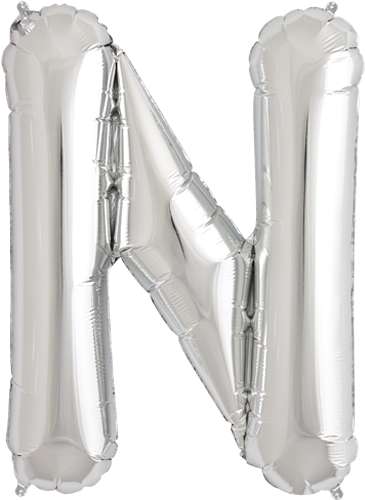 34" Silver Letter N Foil Balloon - Silver Balloon Letters Png (500x500), Png Download