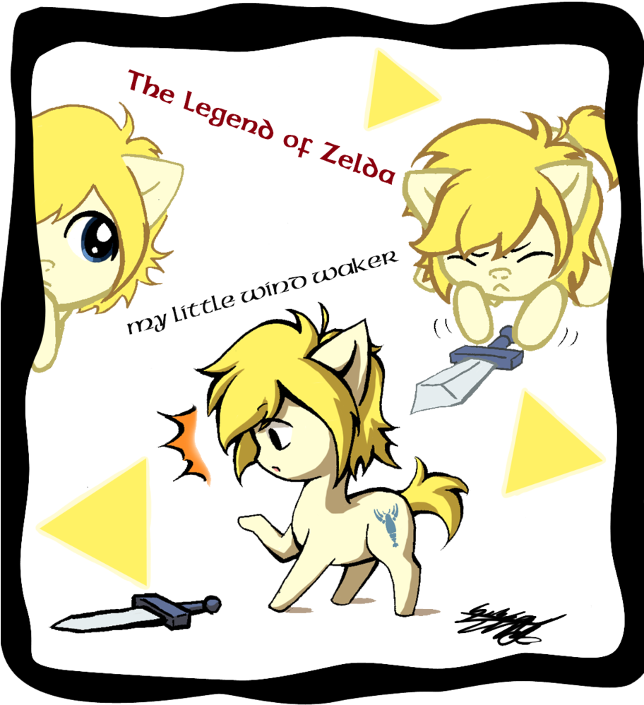 Midnameowfries, Legend Of Zelda Wind Waker, Link, Ponified, - Link As A Pony (911x1024), Png Download