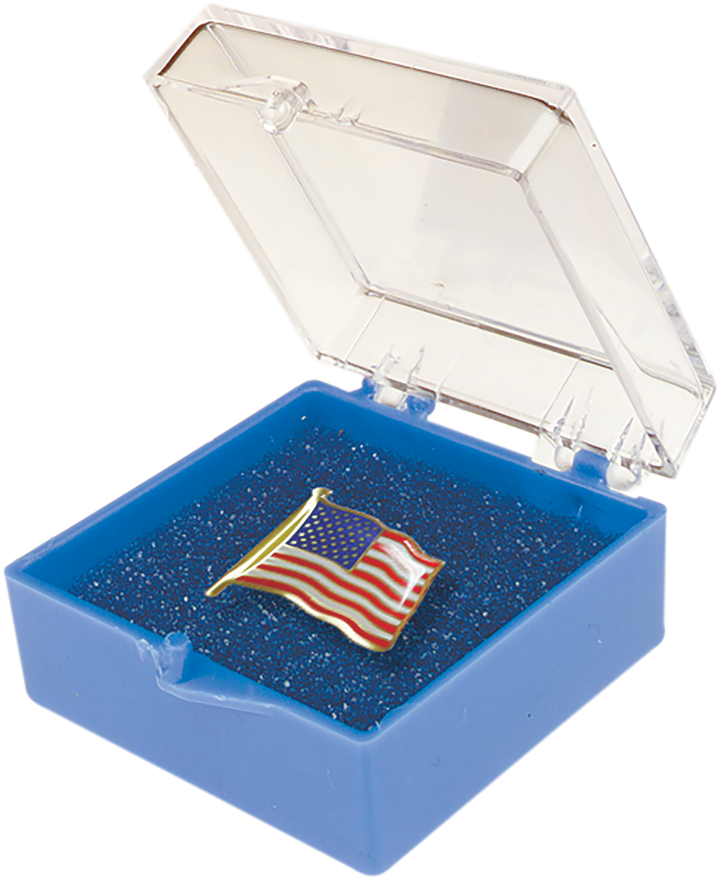 Usa Flag Lapel Pin - Custom 1 5/16" X 1 5/16" Plastic Box With Pad, Promotional (1800x1800), Png Download