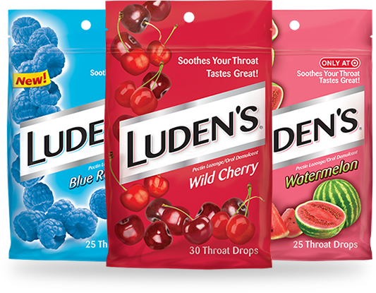 Luden's Cough Drops - Luden's Cherry Cough Drop (533x415), Png Download