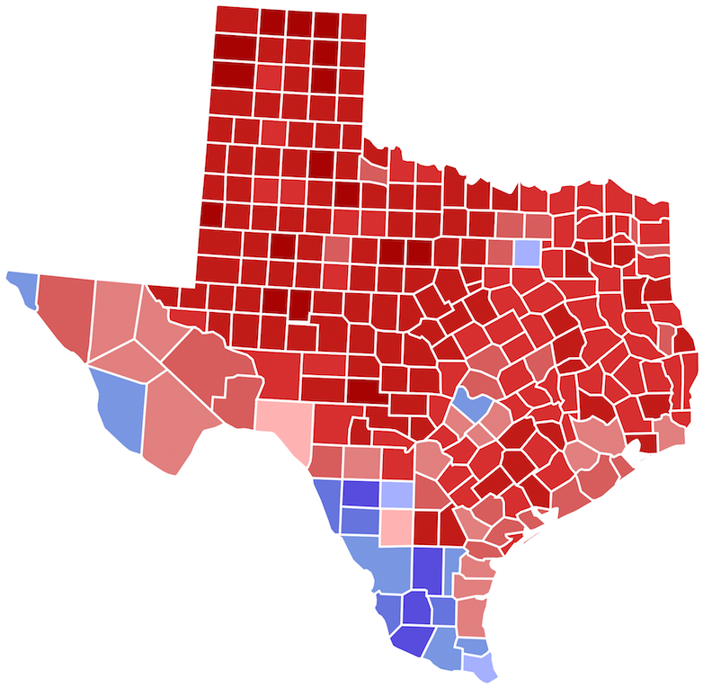 In A Redder Than Red State, What Does It Mean To Be - Texas Political Map 2017 (800x783), Png Download