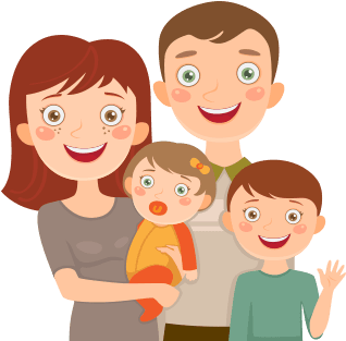 Además, Este Programa Responde A Cuestiones Importantes - Happy Family With 2 Sons (482x312), Png Download