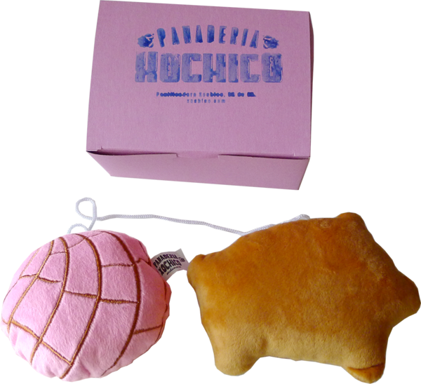 Pan Dulce Concha "fuzzies" Car Mirror Hangers Xochico - Rearview Mirror Conchas (600x548), Png Download
