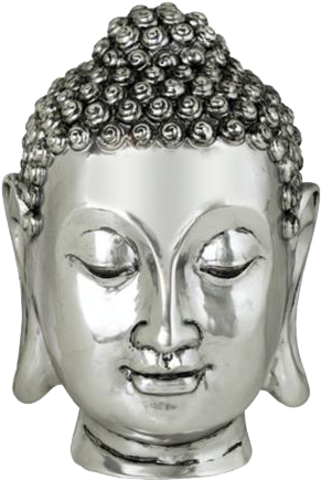 Buddha Face Png Image Background - Silver Buddha Head Statue (460x460), Png Download