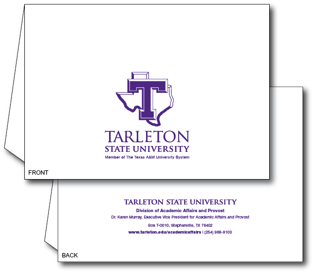 A7 Folded Note Card - Tarleton State University (645x561), Png Download