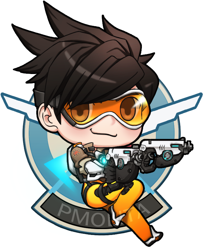 9 Jun - Overwatch Fanart Tracer Chibi (800x920), Png Download
