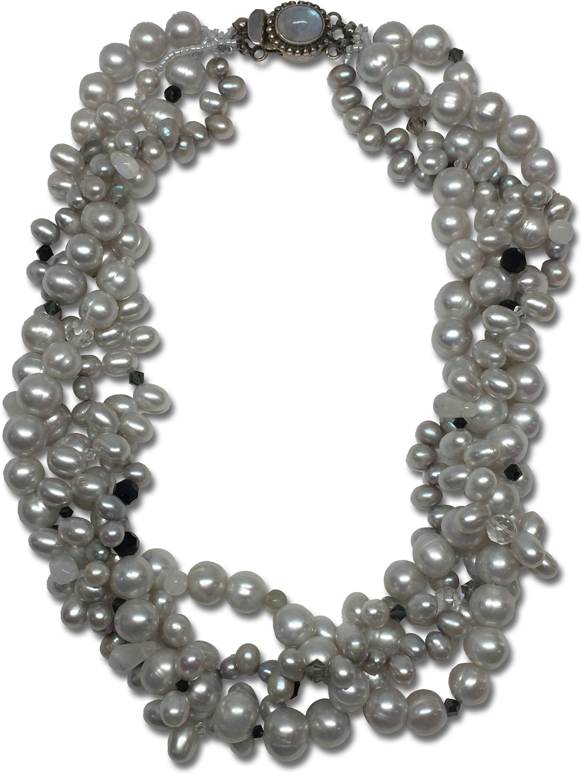 Tangled Pearl Multi Strand Necklace - Pearl (2448x3264), Png Download