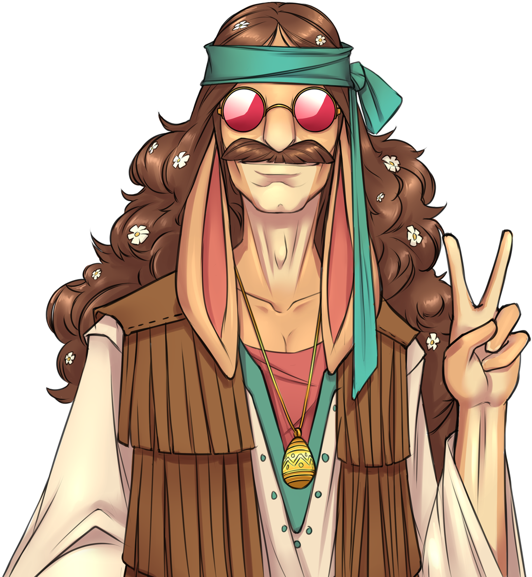 Out To The Hippie Easter Bunny And To The Whole Easter (1200x1200), Png Download