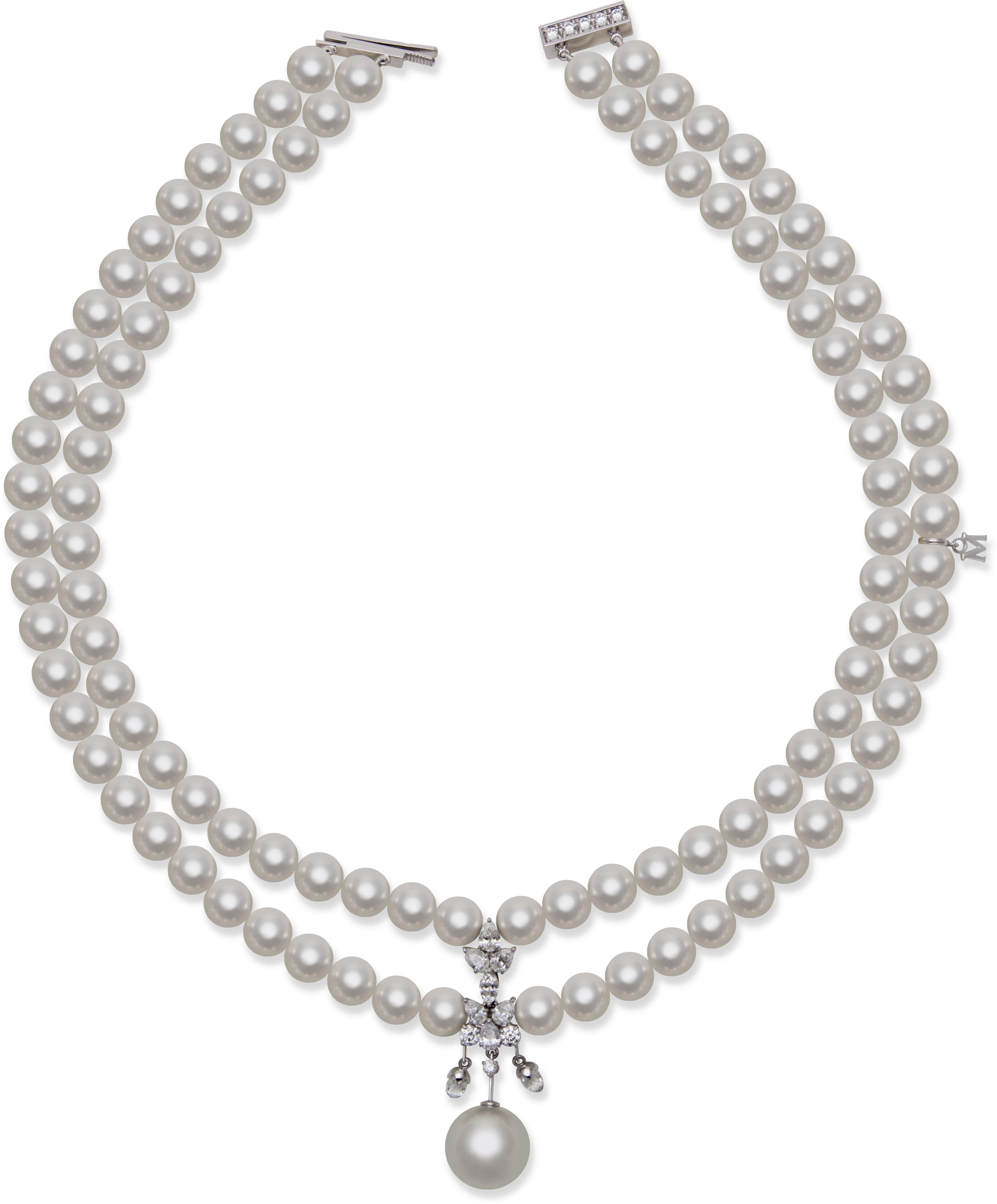 <sup>05 Double Strand Pearl Choker</sup> - Necklace (5200x5584), Png Download