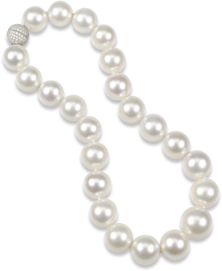 White South Sea Pearl Necklace - Necklace (864x1080), Png Download