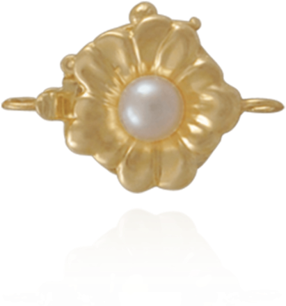 Flower Pearl Clasp With Cultured Pearl And Safety Lock - Pearl (600x600), Png Download