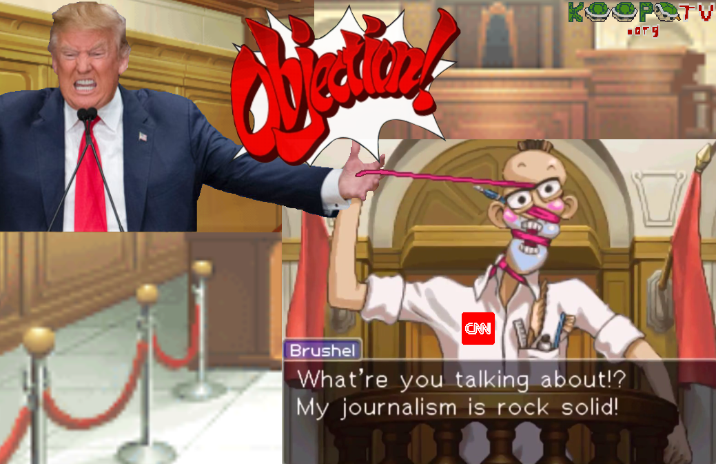 Spark Brushel Cnn Fake News Apollo Justice Ace Attorney - Brushel Ace Attorney Memes (1039x673), Png Download