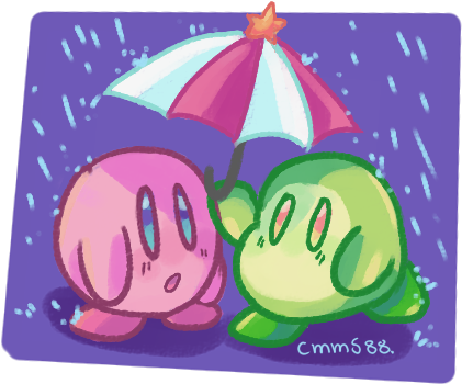 Just The Concept Of Kirby Having Friends With Many - Kirby (444x374), Png Download