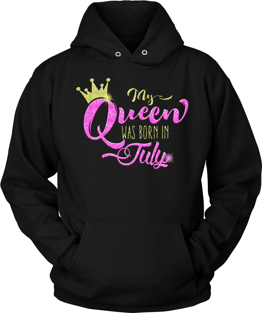 My Queen Was Born In July Gold Crown Glittery Birthday - My Queen Was Born In July (1000x1000), Png Download