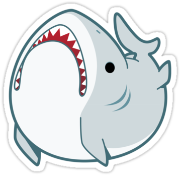 Great White Shark Clipart Chibi - Shark Derpy (375x360), Png Download