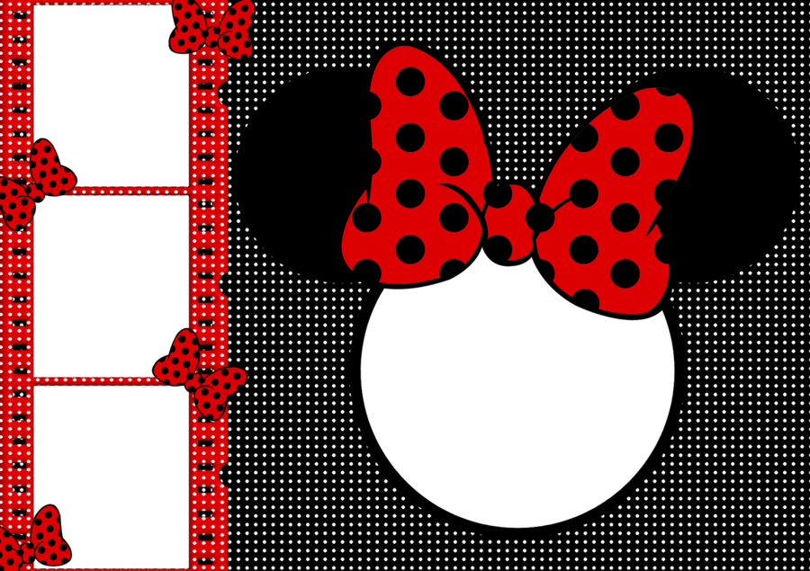Minnie Mouse Red Template Clipart Minnie Mouse Mickey - Red Minnie Mouse Invitation Blank Template (900x635), Png Download