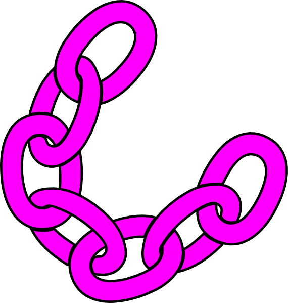 Fuchsia Multilink Chain Clip Art At Clker - Dog Chain Clipart (570x599), Png Download