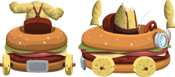 This Free Clipart Png Design Of Avatar Wardrobe Coat - Burger Car Png (600x263), Png Download