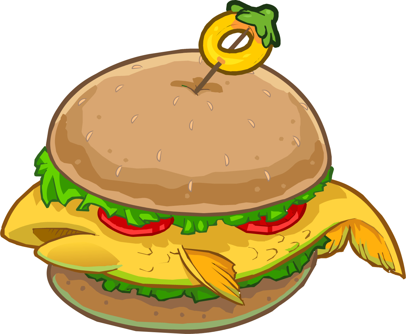 Clipart Of Fish Sandwich - Fish Burger Clipart (1344x1108), Png Download