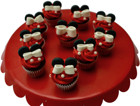 Minnie Mouse Cupcakes Red Velvet Cupcakes By Sugar - Sugar Street Boutique (600x469), Png Download